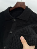 Men's Jacquard Lapel Cardigan