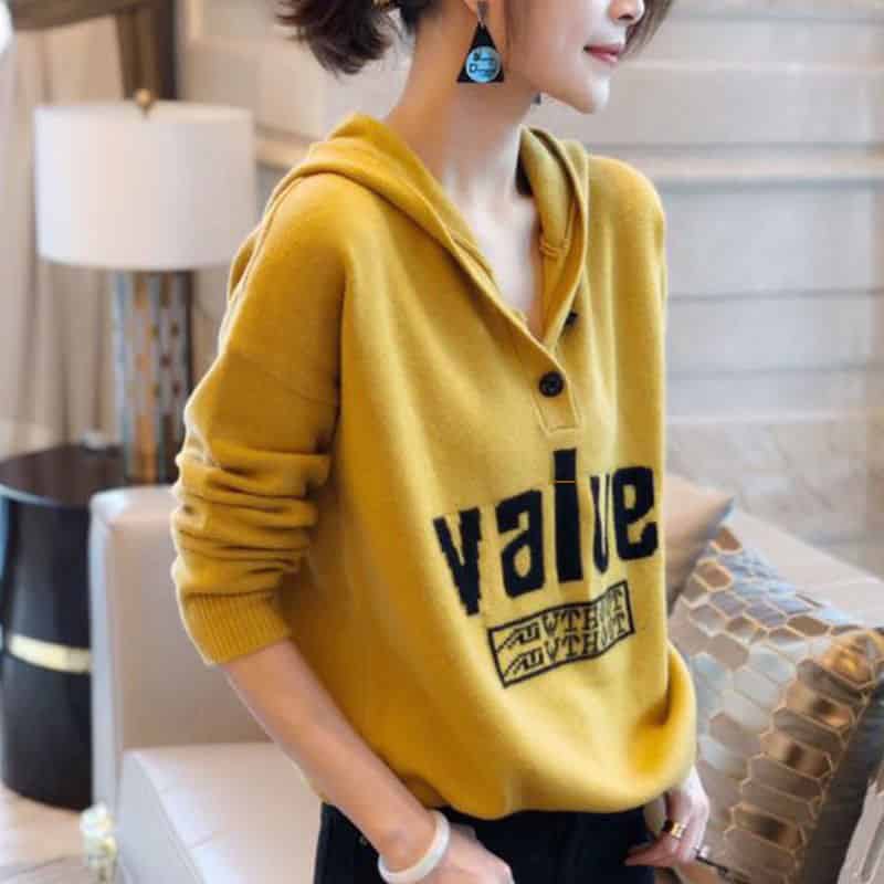 Stylish Hooded Pullover Sweater