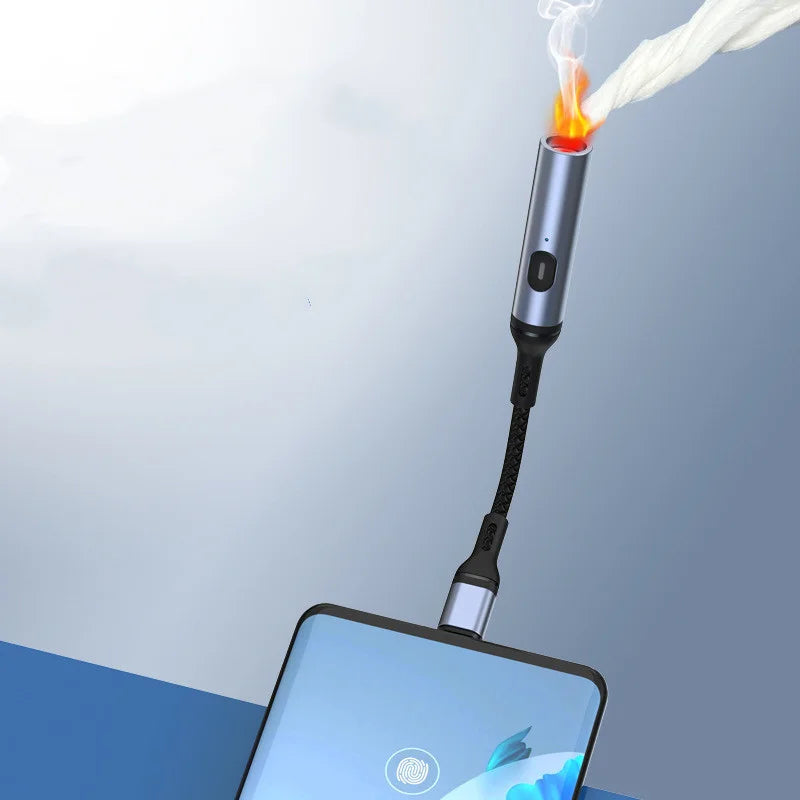 Windproof Charging Fire Starter for Mobile Phones