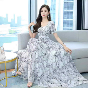 Elegant Ice Silk Dress for Women - Sanya Seaside Holiday Ready