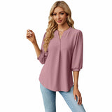 Elegant Loose-Fitting T-Shirt - Solid Color with Jacquard Texture and Lace Collar