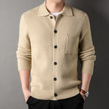 Men's Jacquard Lapel Cardigan