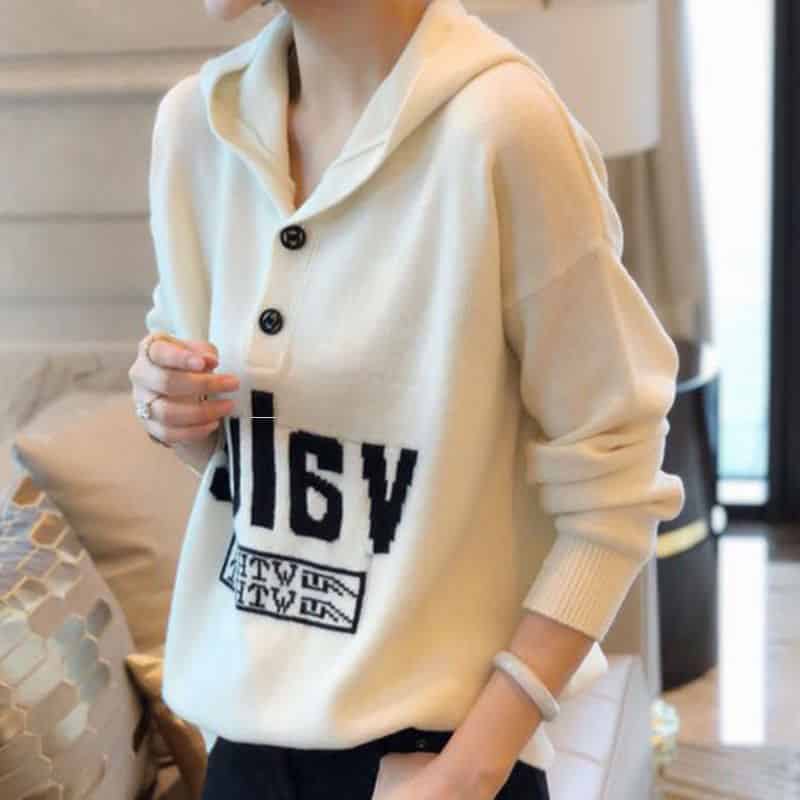 Stylish Hooded Pullover Sweater