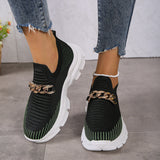 Women's Chain Design Breathable Mesh Slip-On Shoes