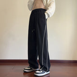 Black And White Striped Pants Men's Summer Loose Wide Leg