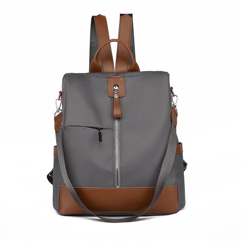 Stylish Women's Travel Backpack - Oxford Cloth & Canvas with Contrast Color