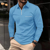 Men's Long-Sleeve Sports Polo Shirt - Classic Athletic Style