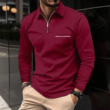 Men's Long-Sleeve Sports Polo Shirt - Classic Athletic Style